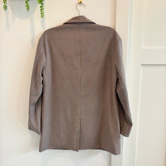 A New Day Houndstooth Plaid Women's Blazer Jacket Oversized Lined Neutral Size S - Picture 6 of 10